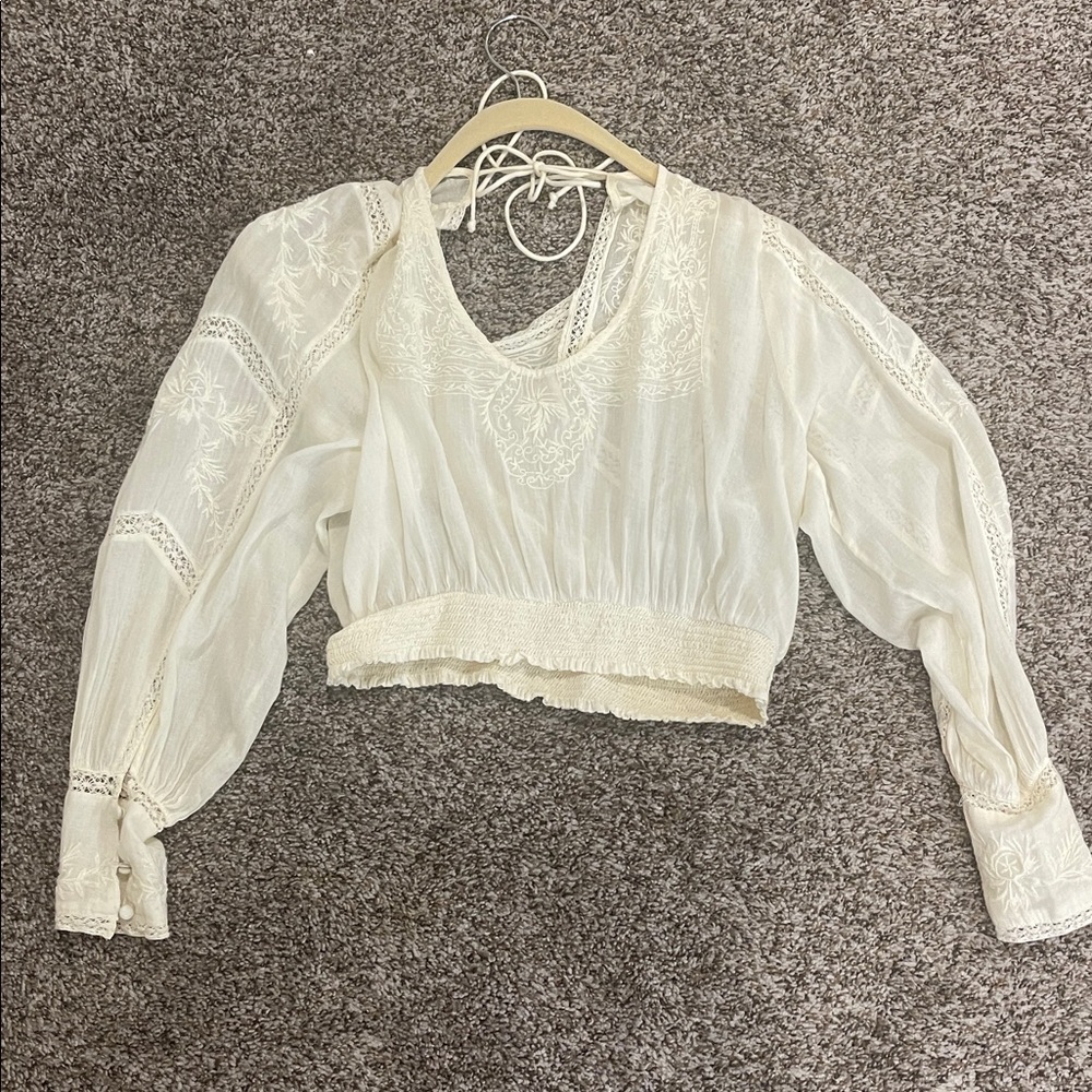 Free people lace cotton women top size XS - Picture 5 of 6